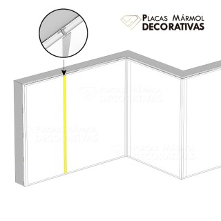 Perfil H para placas decorativas marmolizadas