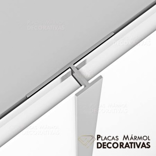 Perfil H para placas decorativas marmolizadas